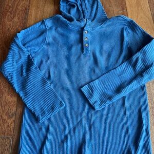 Old Navy Sky Blue Ribbed Henley Sweater